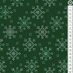 karácsonyi keresztszemes - season of light - silver metallic green - designer pamut méteráru