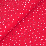 csillagok piroson - milky way in red - designer pamutvászon méteráru