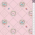 country birds in pink - designer pamut méteráru