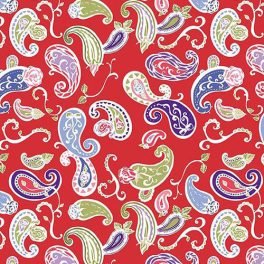   coming up roses - paisley in red - designer pamutvászon méteráru