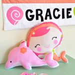 sellő, delfin - under the sea - panel in pink - párna és takaró/falvédő készítő panel