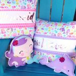 sellő, delfin - under the sea - panel in purple - párna és takaró/falvédő készítő panel