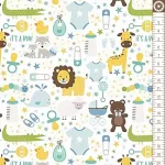 sweet baby boy - main in white - designer pamut méteráru