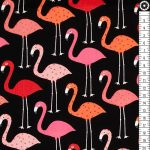 flamingó - urban zoologie - flamingos black - designer pamut méteráru