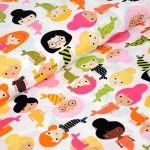 girl friends - mermaids in tropical - designer pamut méteráru