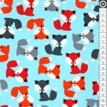 urban zoologie - foxes in sky - designer pamut méteráru