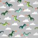sárkány - hello lucky - dragons in grey - designer pamut méteráru