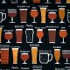 sör - cheers - beer styles in black - designer pamut méteráru