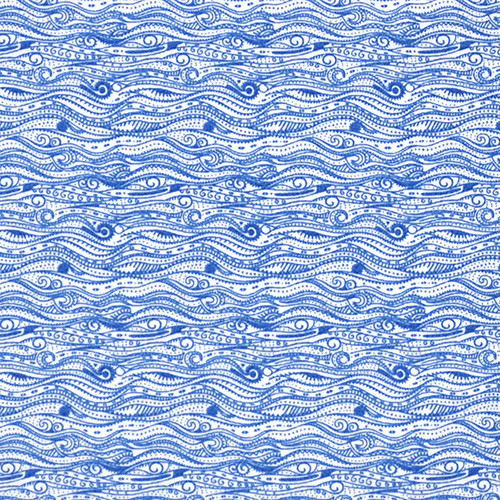 tootal super - super waves in blue - designer pamut méteráru
