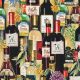borosüveg - uncork & unwind - wine bottles - designer pamut méteráru