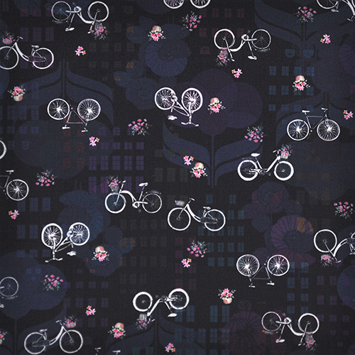 happy place - bicycle in night - designer pamut méteráru