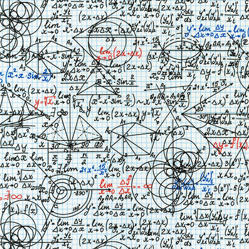 out of print - mathematics in white - designer pamut méteráru