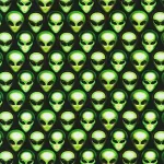 UFO - area 51 - alien faces in onyx - designer pamut méteráru