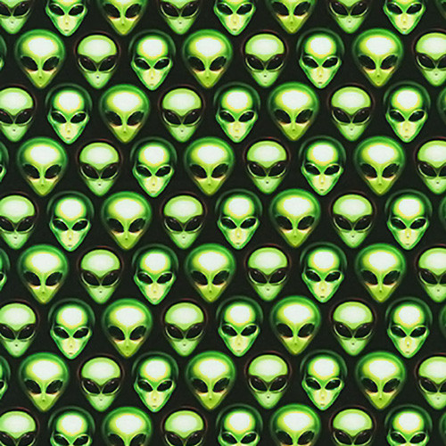 area 51 - alien faces in onyx - designer pamut méteráru