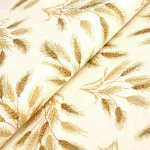 búzakalász - autumn beauties metallic - wheat ears in natural - designer pamut méteráru