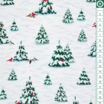 téli fenyő - i'm snow cute - trees in bright - designer pamut méteráru