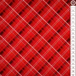 kockás - winter's grandeur - metallic plaid in scarlet - designer pamut méteráru