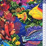 korall élővilág - coral canyon in lime - designer pamutvászon méteráru