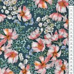 virágok - nature's notebook - flowers in teal - designer pamutvászon méteráru