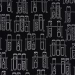 kémcső - science fair - test tubes in black - designer pamutvászon méteráru