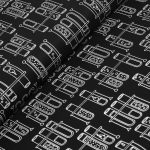 kémcső - science fair - test tubes in black - designer pamutvászon méteráru