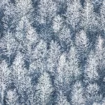 havas fák - first snow - metallic in evening - designer pamutvászon méteráru