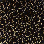 arany ágak - winter's grandeur - scrolls in black - pamutvászon méteráru