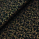 arany ágak - winter's grandeur - scrolls in black - pamutvászon méteráru