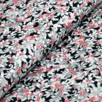 ezüst magyal - holiday flourish - holly in onyx - karácsonyi pamutvászon méteráru