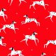 dalmata kutya - whiskers and tails – dalmatians in red - designer pamutvászon méteráru