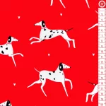 dalmata kutya - whiskers and tails – dalmatians in red - designer pamutvászon méteráru