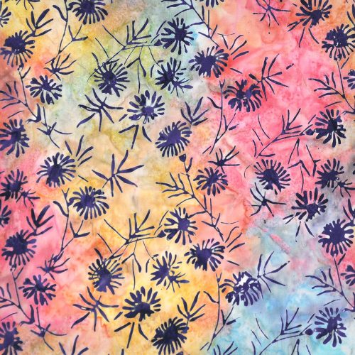 watercolor blossoms in blossom - batikolt kézműves designer pamut méteráru