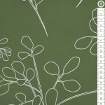 levelek - spring shimmer - sprout in silver & green - designer pamutvászon méteráru