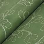 levelek - spring shimmer - sprout in silver & green - designer pamutvászon méteráru