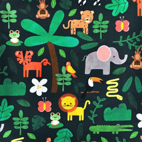 rainforest friends - friends in jungle - designer pamutvászon méteráru