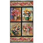 Renoir - floral paintings in nature - designer pamutvászon méteráru - 60,5*110 cm