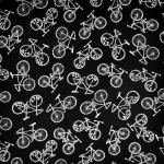 bicikli (musings - bicycle in black) - designer pamutvászon méteráru