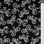 bicikli (musings - bicycle in black) - designer pamutvászon méteráru