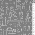 kémia labor - science fair - chemistry lab in grey - designer pamutvászon méteráru