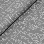 kémia labor - science fair - chemistry lab in grey - designer pamutvászon méteráru