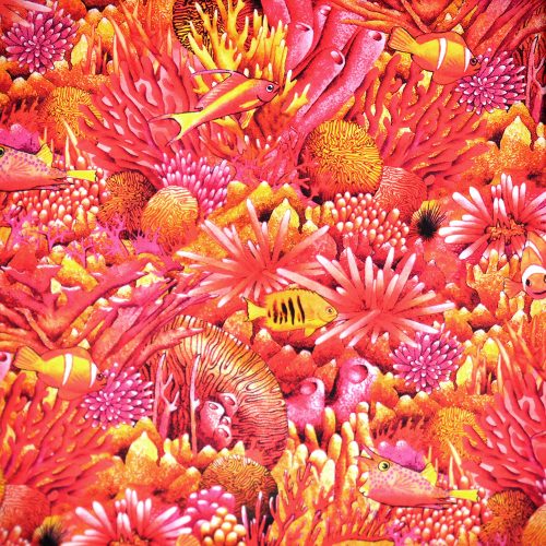 coral canyon - coral in ember - designer pamutvászon méteráru