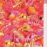 korallzátony - coral canyon - coral in ember - designer pamutvászon méteráru