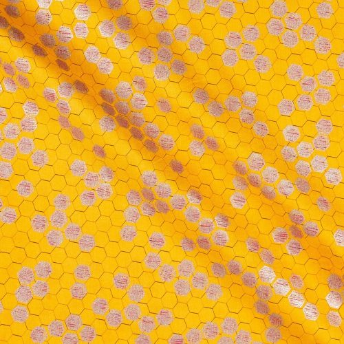 méhsejt - spring shimmer - honeycomb in marigold - designer pamutvászon méteráru