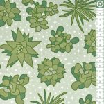 pozsgás növények - sunroom - succulents in sea mist - designer pamutvászon méteráru