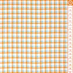 kockás - wildflowers - plaid in orange - designer pamutvászon méteráru