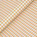 kockás - wildflowers - plaid in orange - designer pamutvászon méteráru