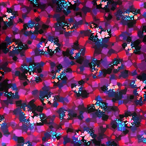 bright side - scattered floral in berry - designer pamutvászon méteráru