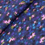 apró virágok kéken - bright side - scattered floral in midnight - designer pamutvászon méteráru