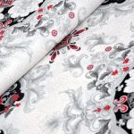 karácsonyi medalion - holiday flourish - medallion - silver - designer pamutvászon méteráru