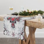 karácsonyi medalion - holiday flourish - medallion - silver - designer pamutvászon méteráru